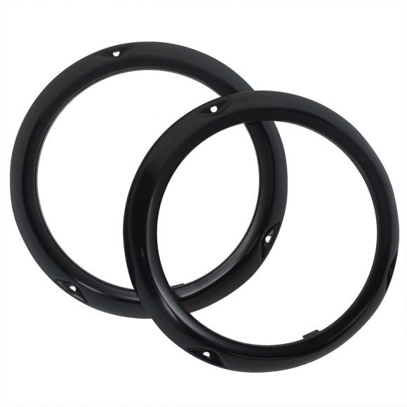 Black Headlight Trim Rings | PAIR | 66-70 Ford Bronco | Also Fits 71-77